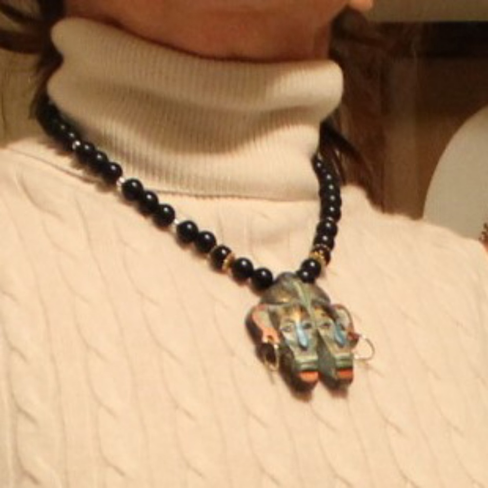 Unique Aztec style statement necklace
